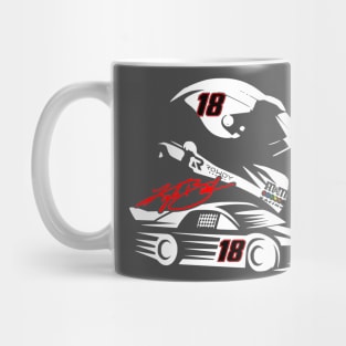 #18 Fan Sign. Helmet Car Mug